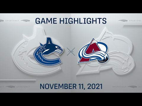 NHL Highlights | Canucks vs. Avalanche - Nov 11, 2021
