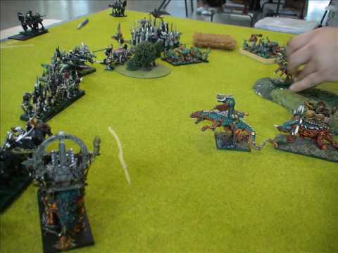 WHFB: Lizardmen vs Dark Elves p1/2