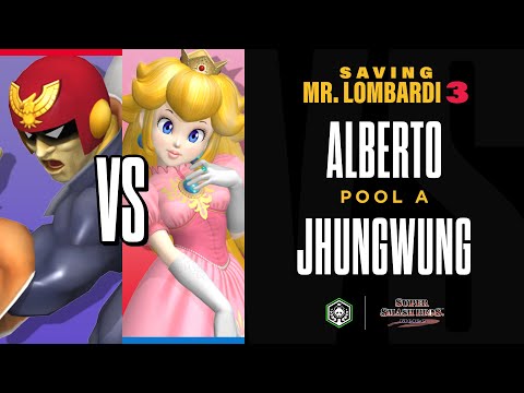 SAVING MR. LOMBARDI 3 - Alberto (Falcon) vs Jhunwung (Peach) - SSBM - Pool A