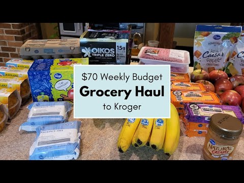 $70 Weekly Kroger Budget Grocery Haul for a Large Family of 6 - Shopping All the Kroger Sales!