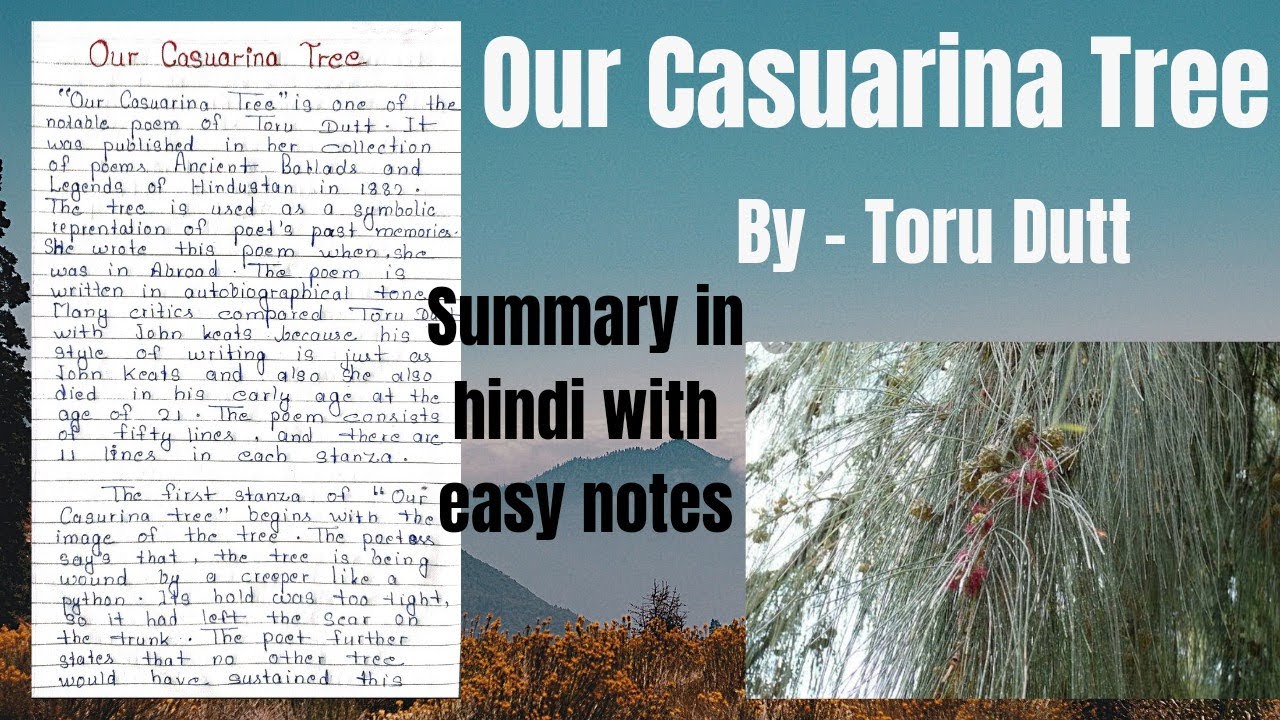 Our Casuarina Tree | Our Casuarina Tree by Toru Dutt in hindi | Our Casuarina Tree Summary