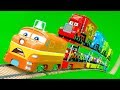Superhero Train With Mack Truck Haulers And Car Friends Transportation