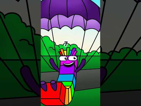 NB 7 ist nach dem Fallschirmspringen sicher gelandet #Kurzfilme #Animation #Zahlenblöcke #Färbung