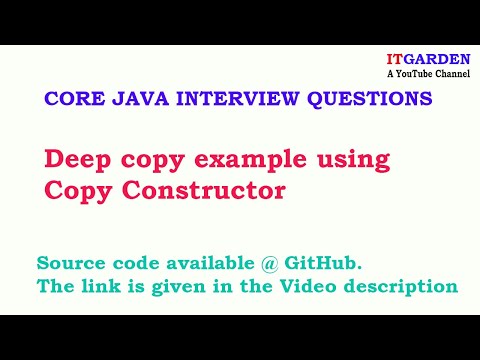 Deep copy example and Java deep copy using copy constructor
