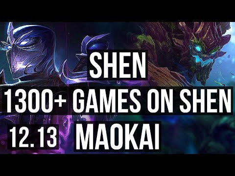 SHEN vs MAOKAI (TOP) | 3.8M mastery, 1/0/8, 1300+ games | KR Master | 12.13