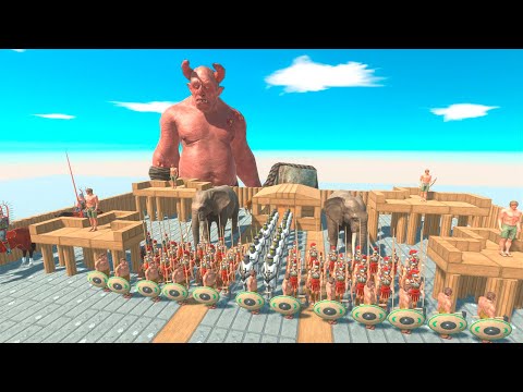 OGRE LORD & GOLEM vs Ancient Army of Fort in Animal Revolt Battle Simulator