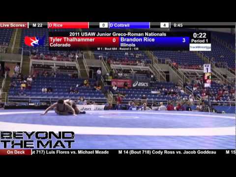 Junior Greco 135 - Brandon Rice (IL) vs. Tyler Thalhammer (CO)
