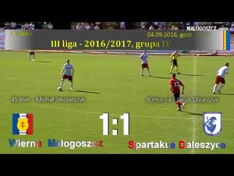 Wierna Małogoszcz - Spartakus Daleszyce 1:1 (2016.09.04 - skrót meczu).