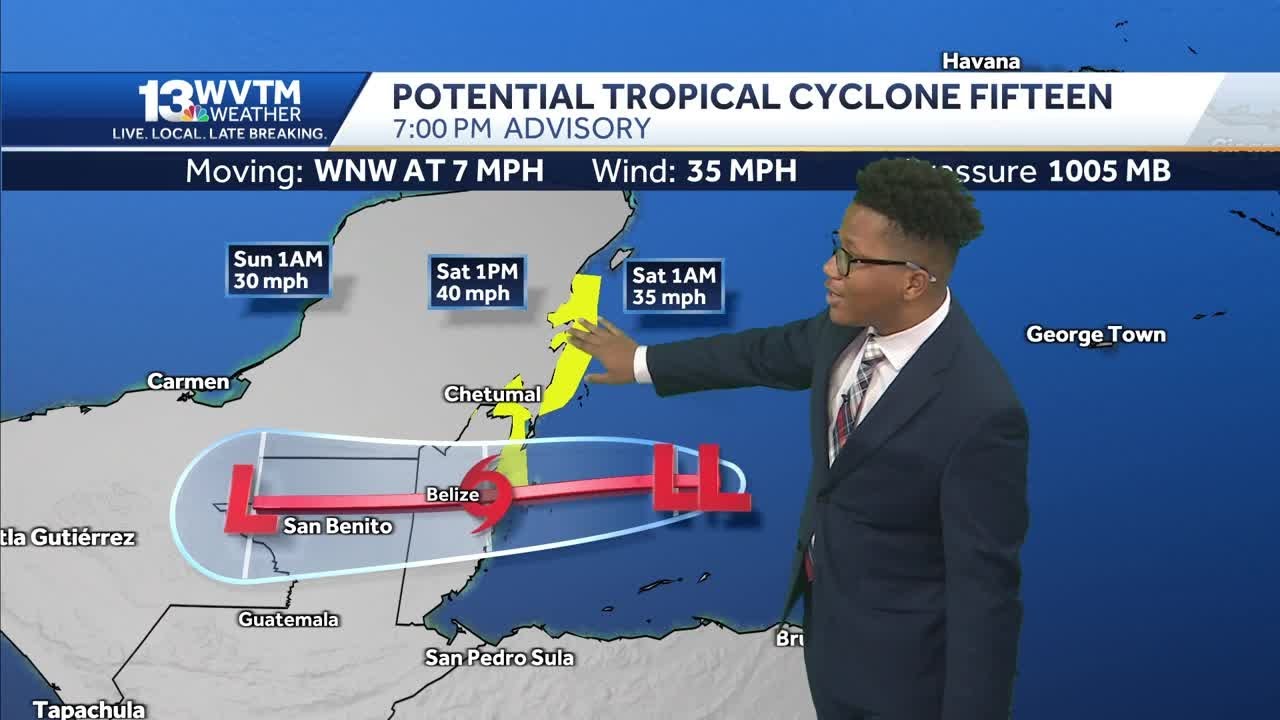 Tropical Storm Nadine will likely form before making landfall in Belize