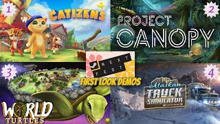 Steam Next Fest | Demo First Looks | Catizens | Project Canopy | World Turtles | Alaskan Truck Sim