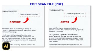 How to Edit Text Document Scan PDF | Adobe Illustrator Tutorials