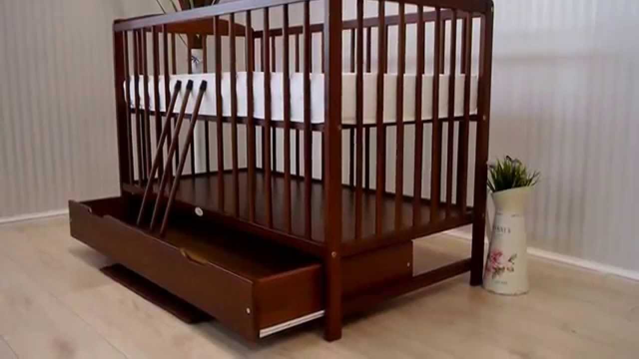 Łóżeczko dziecięce z szufladą w kolorze  ORZECH KRAKÓW