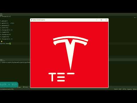 Tesla Logo By Python Simple Python Turtle Graphics Shorts