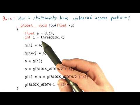 A Quiz on Coalescing Memory Access - Intro to Parallel Programming