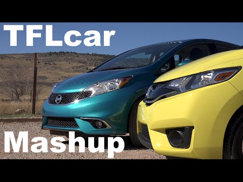 2015 Honda Fit vs Nissan Versa Note TFL4K Mashup Review: Fun v Frugal