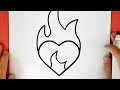 HOW TO DRAW A FLAMING HEART