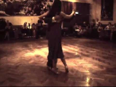 Andres Laza Moreno  and  Isabel Acuña  are  dancing  to  the  tango  "  Una Fija  "