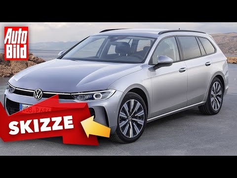 VW Passat B9 (2024) | Neuer Passat könnte auch als Plug-in-Hybrid kommen | Skizze