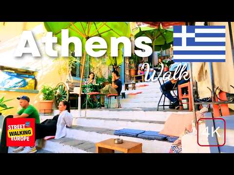 Athens, Greece Walking Tour 4K 🇬🇷 Plaka and Acropolis
