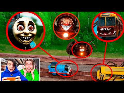 MY DRONE FILMED Choo Choo Charles, THOMAS.EXE and the BUS-EATER!!!