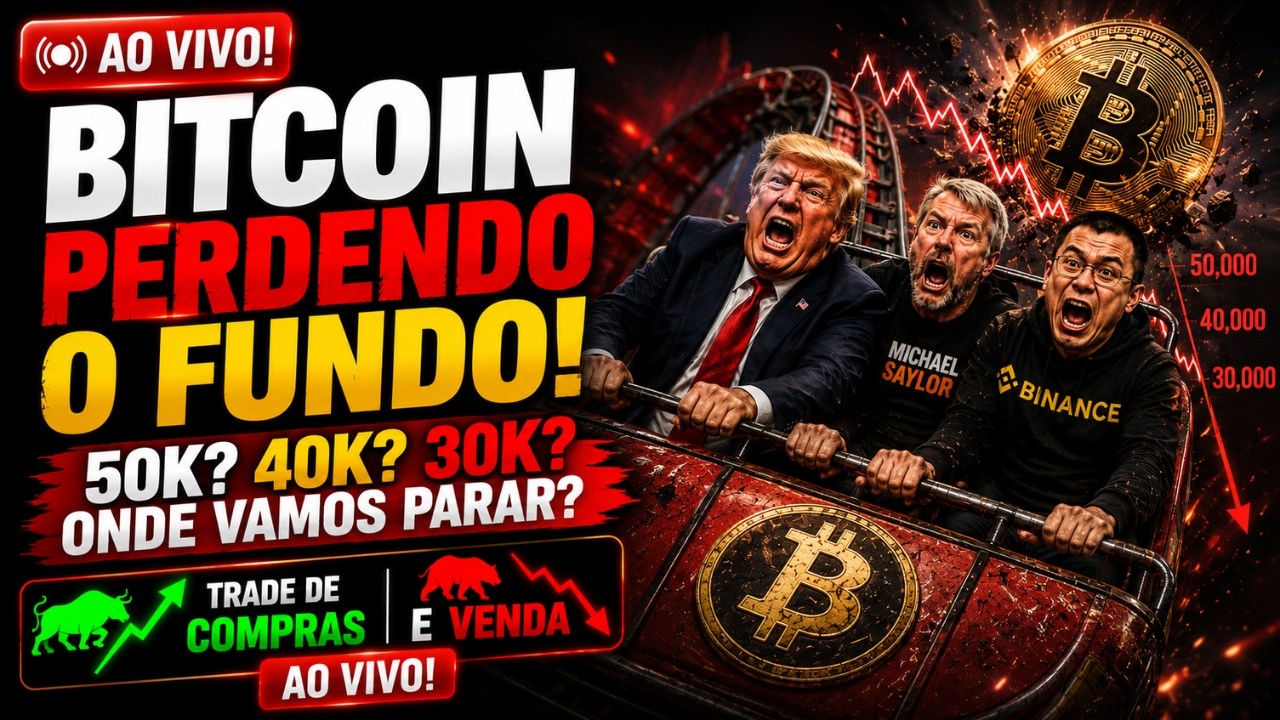 URGENTE: BITCOIN EM CRASH HOJE! 50K? 40K? 30K ONDE VAMOS PARAR? TRADE DE COMPRAS E VENDA AO VIVO!