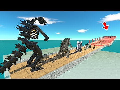 Godzilla Skeleton Black vs Team Shin Godzilla Black. Godzilla Skeleton Death Climb. Who wins ?