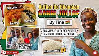 Authentic Ghanaian Garri Jollof by Tina| Egg Stew, Fluffy Rice Secret & Special Family Gathering