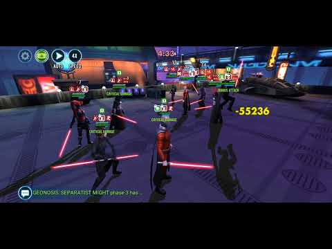 SWGOH Darth malgus vs Darth revan lead squad arena