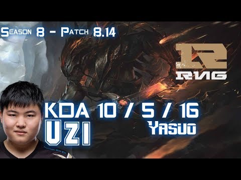 RNG Uzi YASUO vs EZREAL ADC - Patch 8.14 KR Ranked