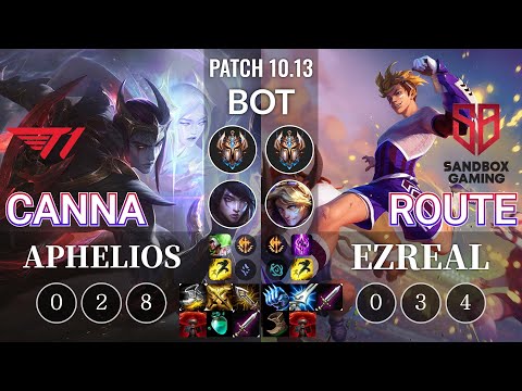 T1 Canna Aphelios vs SB Route Ezreal Bot - KR Patch 10.13