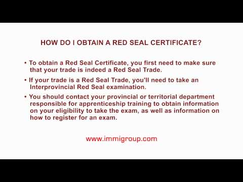 How do I obtain a Red Seal Certificate?