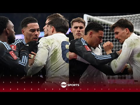 CRAZY FULL-TIME SCENES as Tottenham & Aston Villa players BRAWL after FA Cup clash! 🫨