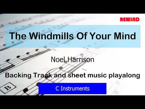 The Windmills of Your Mind Flute Violin Backing Track and Sheet Music