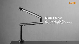 Aluminum Low Profile RGB Microphone Boom Arms | MDS23 Series | LUMI