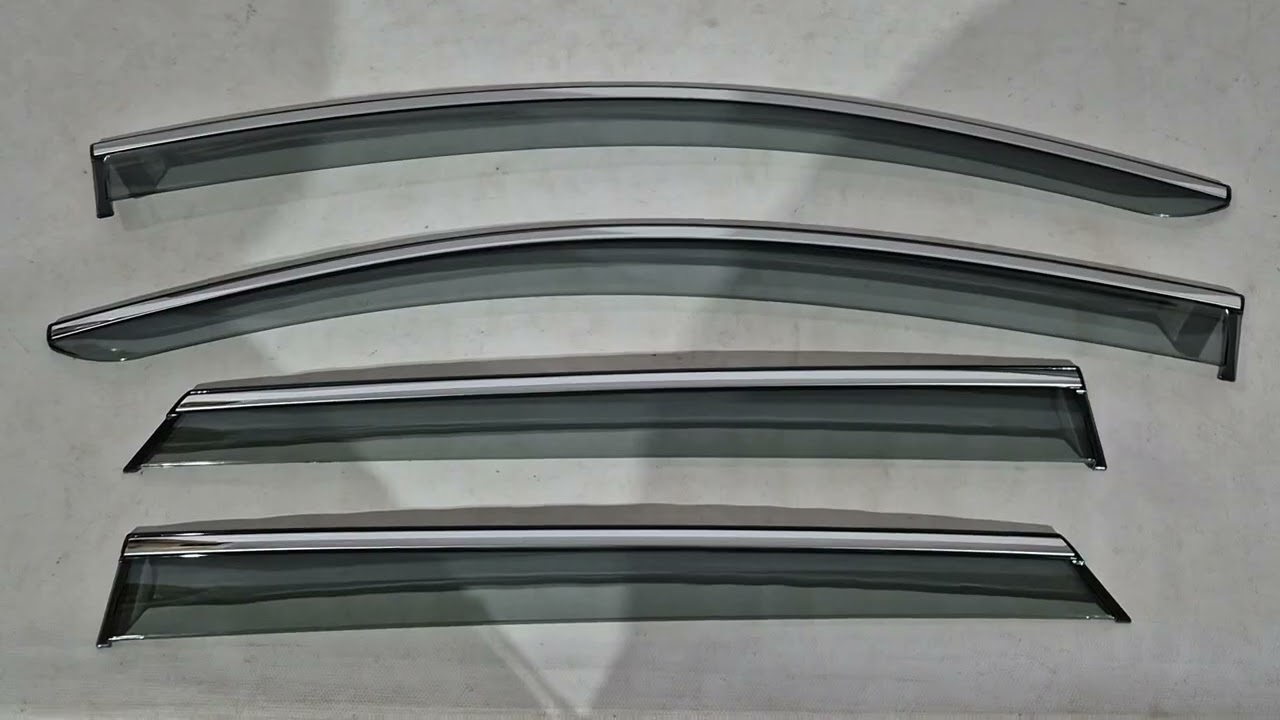 Toyota bZ4X 2022- рр. Вітровики з хромованим молдингом Niken Luxury (4 шт) Video 1