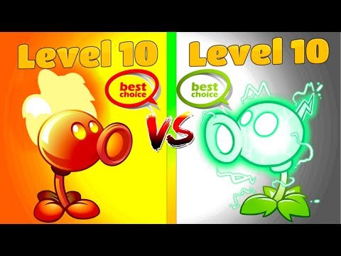 Plants vs Zombies 2 Premium Plants Electric Peashooter 10 vs Fire Peashooter 10 Levels PVZ 2