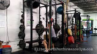 Front Squats from Pins + Core Work