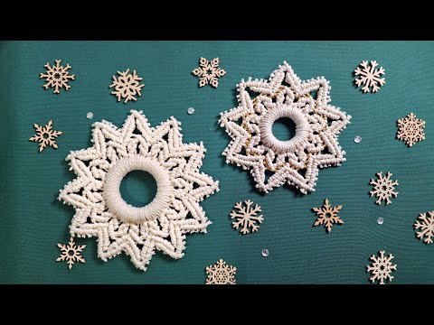 DIY Macrame Star Ornament Tutorial Handmade Christmas Tree Decoration
