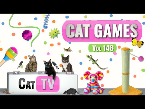 CAT Games | Ultimate Cat TV Compilation Vol 148 | 8 HOURS  🐝🐞🦋🦎🦜🐜🐭🧵