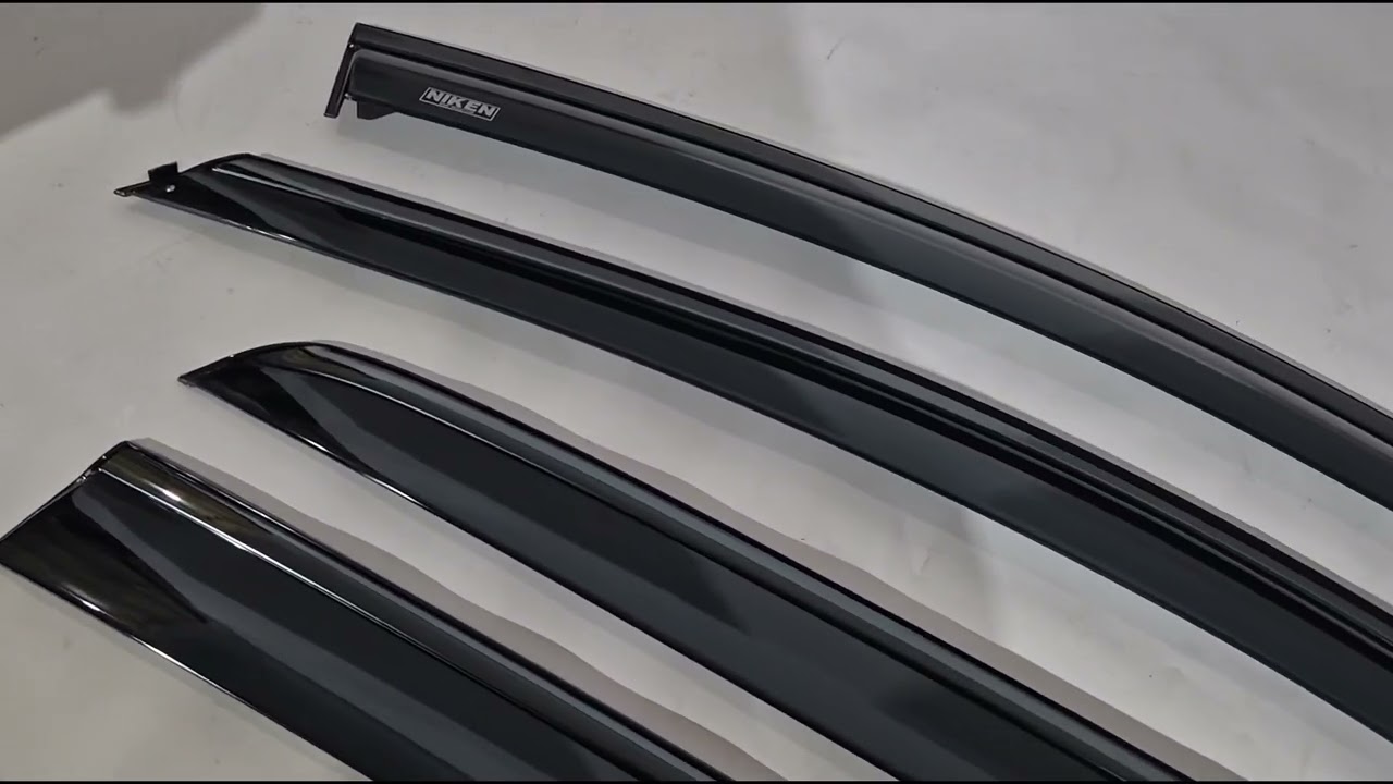 Volkswagen Golf 7/E-Golf 2012–2020 Vetrni deflektorji oken s črno letvico Niken Luxury (HB, 4 kos) Video 1