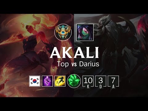Akali Top vs Darius - KR Challenger Patch 8.19