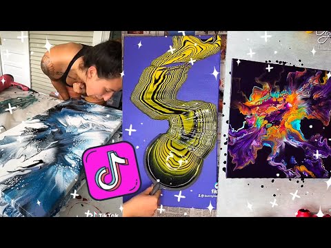 SATISFYING ACRYLIC POURING TIKTOK COMPILATION 🎨🖌️