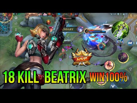 18 Kills + MANIAC!! Sidelane Beatrix OneShot One Kills - Build Top 1 Global Beatrix- MLBB