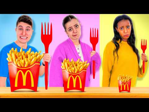 MANGIAMO SOLO CIBO GIGANTE vs NORMALE vs PICCOLO PER 24 ORE!🍟