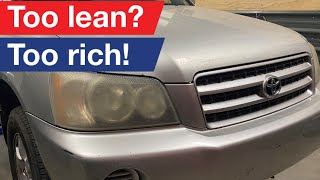 P0171 | Misfires and smokes. Gen 1 Toyota Highlander 2003