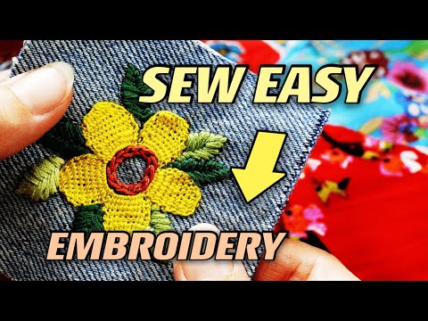 SEW EASY / Everyone can make it, Step by step tutorial / Best Tips for EMBROIDERY / Old jeans
