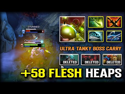 WTF +58 FLESH HEAPS CARRY Pudge | 31Kills Ultra Tanky Boss | 100% Impossible to Tamed | 7.39d DOTA 2