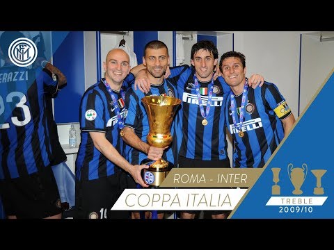 Celebratory scenes as Inter won the 2009/10 Coppa Italia
