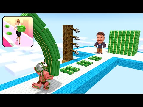 MrBeast vs Minecraft Mobs: Sprinting with More and More Money - Minecraft Animation