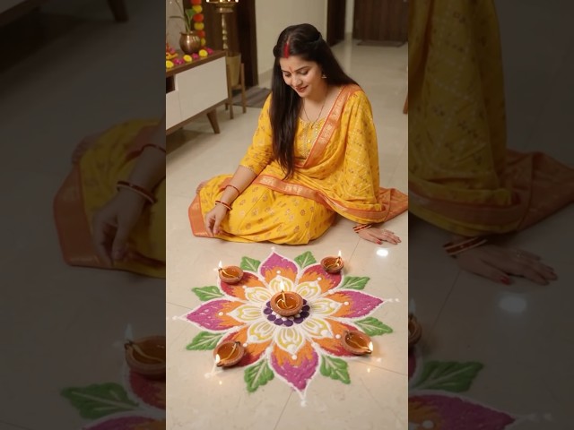 Special rangoli designs for diwali by Bhavika ahuja - video 2